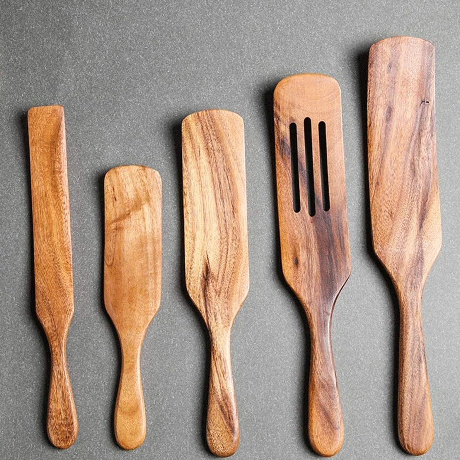 Teak Spurtle Spatula Set - The Perfect Partner for Cast Iron Cookware - Image 2