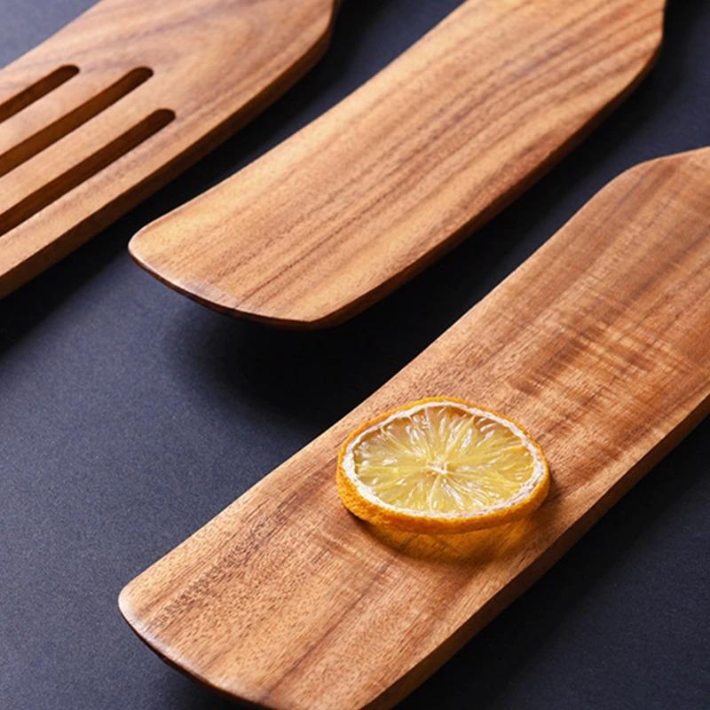 Teak Spurtle Spatula Set - The Perfect Partner for Cast Iron Cookware - Image 5