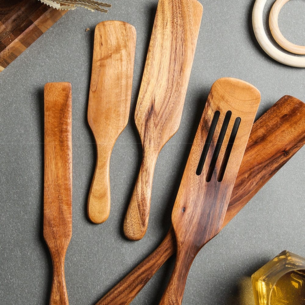 Teak Spurtle Spatula Set - The Perfect Partner for Cast Iron Cookware - Image 7