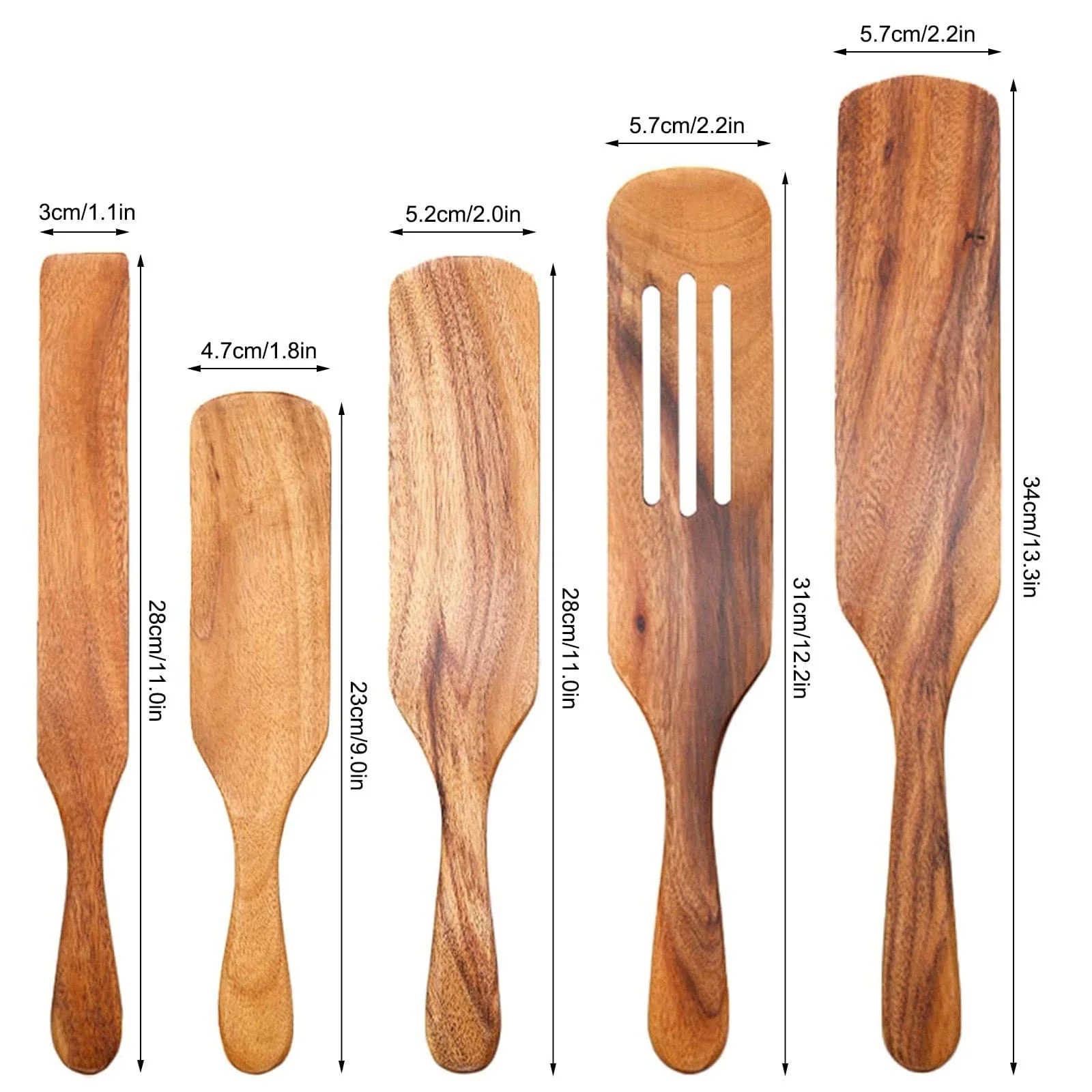 Teak Spurtle Spatula Set - The Perfect Partner for Cast Iron Cookware - Image 8