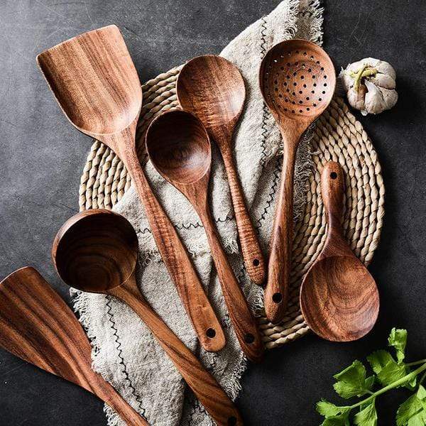 Teak Wooden Utensil Set - Image 4